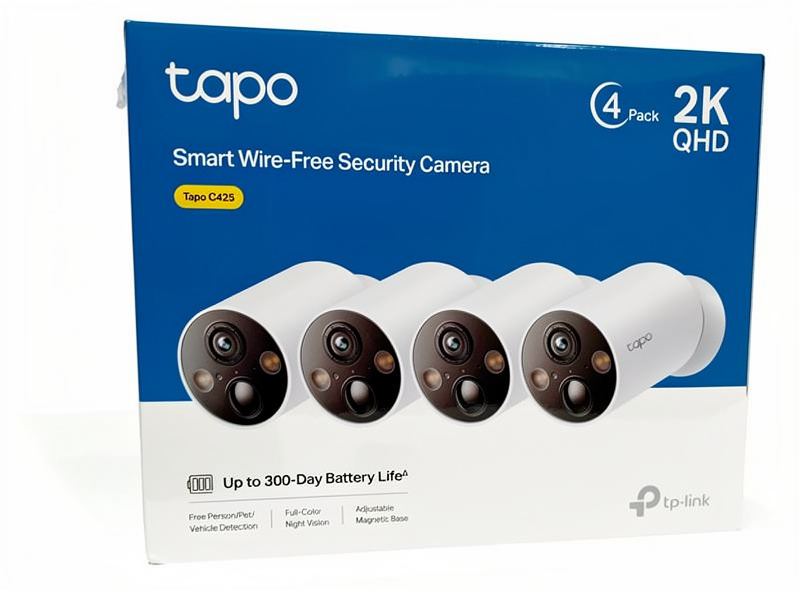 TP-Link Tapo C425 4-Pack, IP-sikkerhedskamera, Udendørs, Trådløs, Loft/væg, Hvid, Kugle (form)