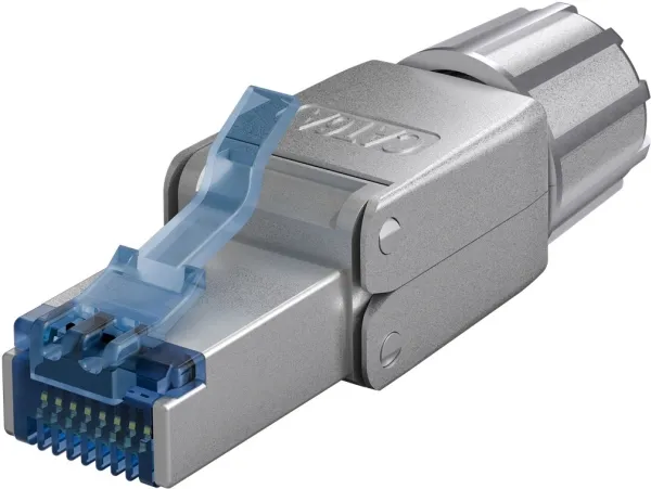 RJ45 modularstik m. trækaflastning - CAT6a STP (værktøjsfri)