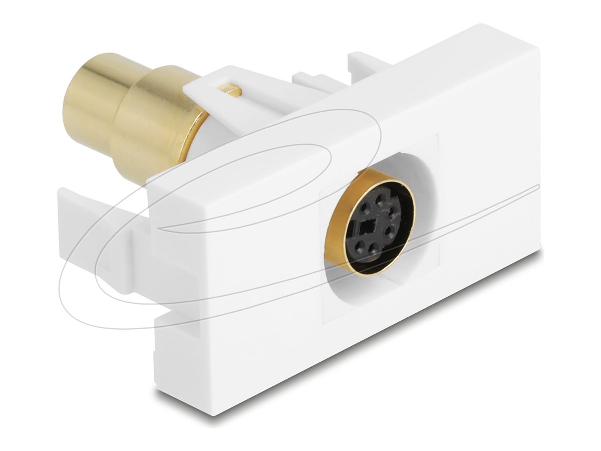 Delock Easy 45 - klik i-modul - forgyldt - 1 gang - hvid