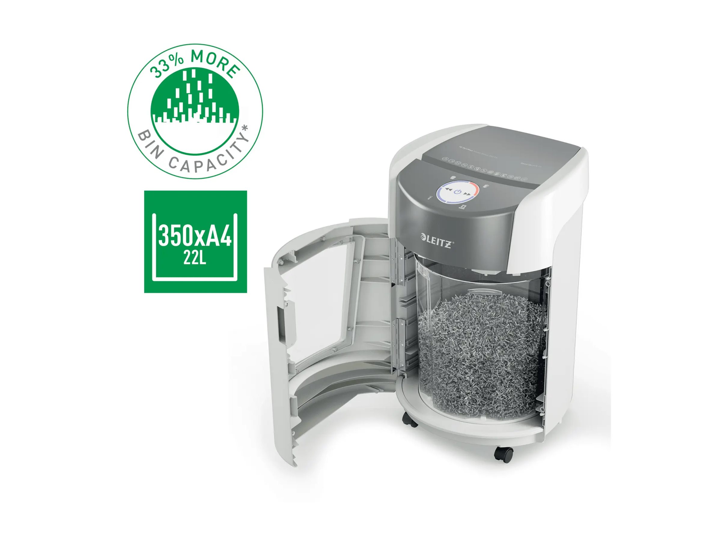 Leitz IQ OptiMax Small Office 350 mikromakulering makulator P5 22 L - Hvid
