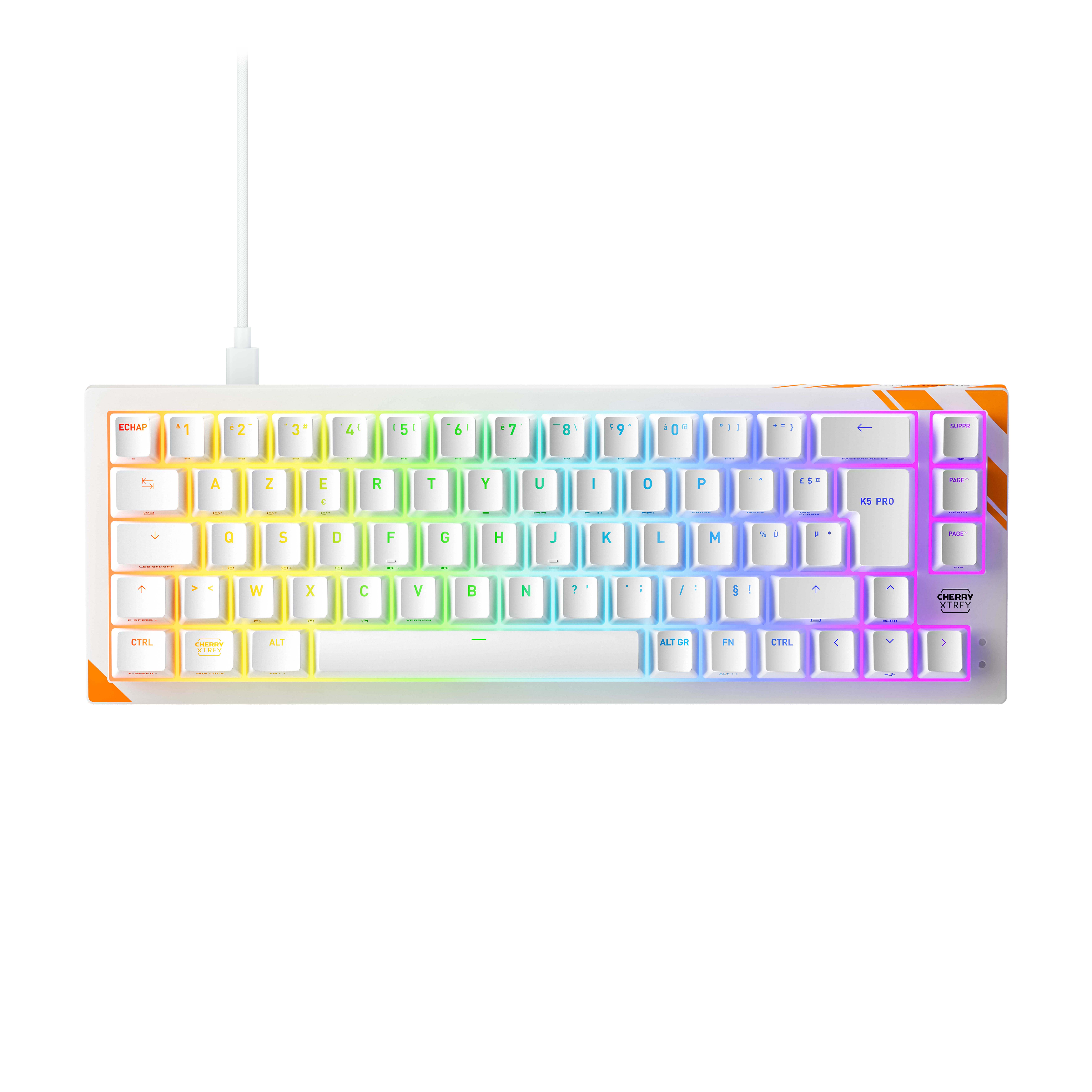 CHERRY K5 PRO TMR COMPACT Tastatur Mekanisk RGB Kablet Fransk