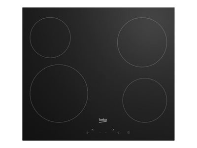 Beko HIC64401 - Keramisk kogeplade - 4 plader - Niche - bredde: 56 cm - dybde: 49 cm - rammeløs - sort