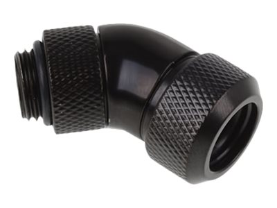 Alphacool Eiszapfen 13 mm HardTube compression fitting 45° rotatable G1/4 Flydende kølesystems kompresseion vinklet fitting 1-pack Sort