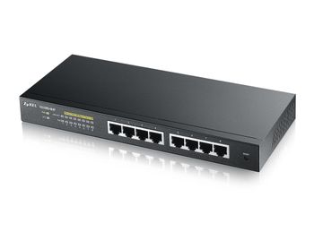 Zyxel GS1900-8HP 8-port GbE L2 PoE Smart Switch 802.3at desktop fanless 70 Watt