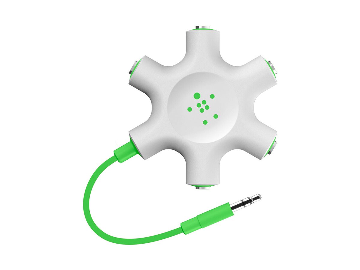 Belkin RockStar - Splitter til hovedtelefoner - mini-phone stereo 3.5 mm hun til mini-phone stereo 3.5 mm han