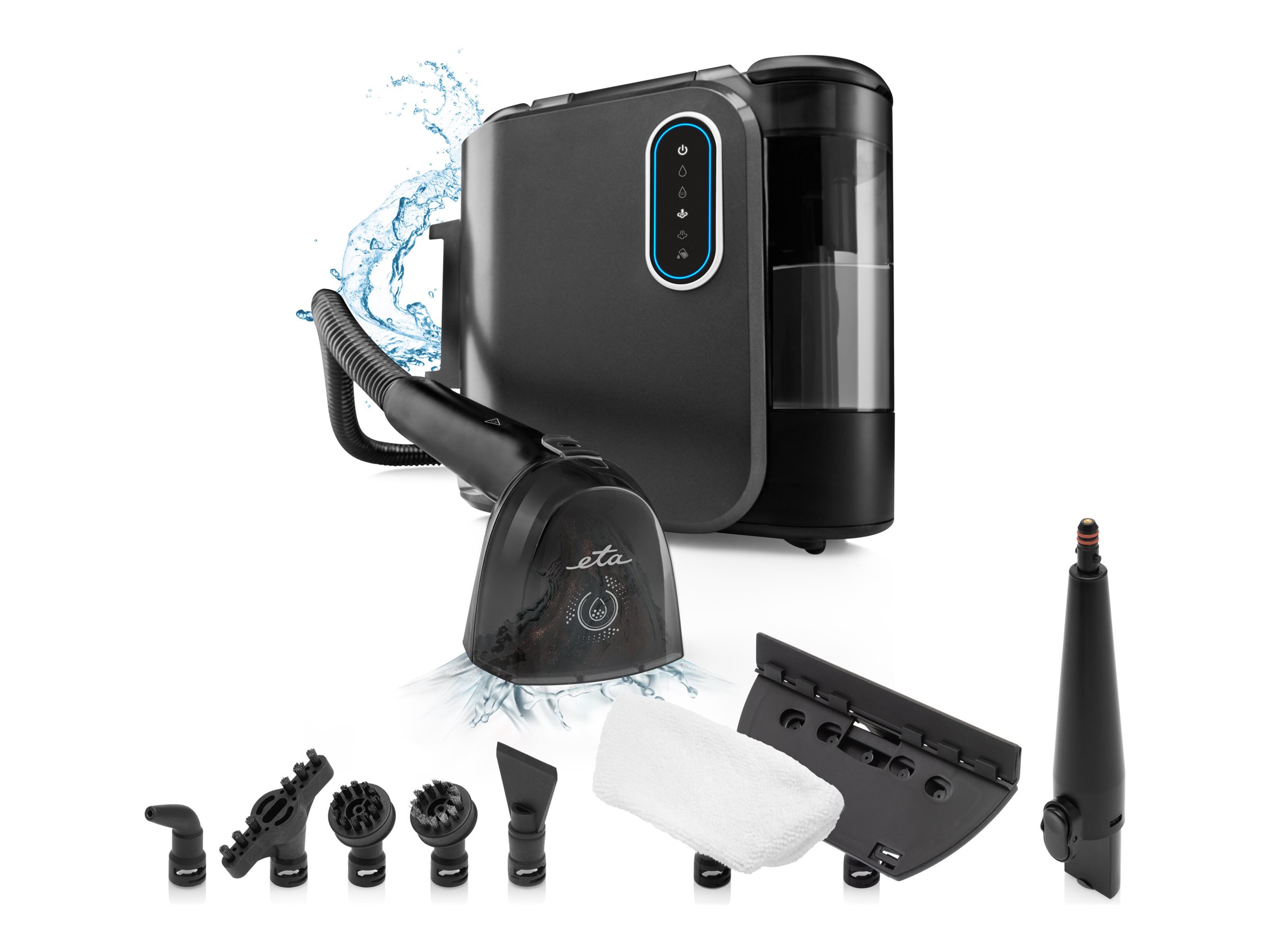 ETA Steam&Clean 7214 90000 - Tæppevasker/damprenser - beholder - uden pose - sort