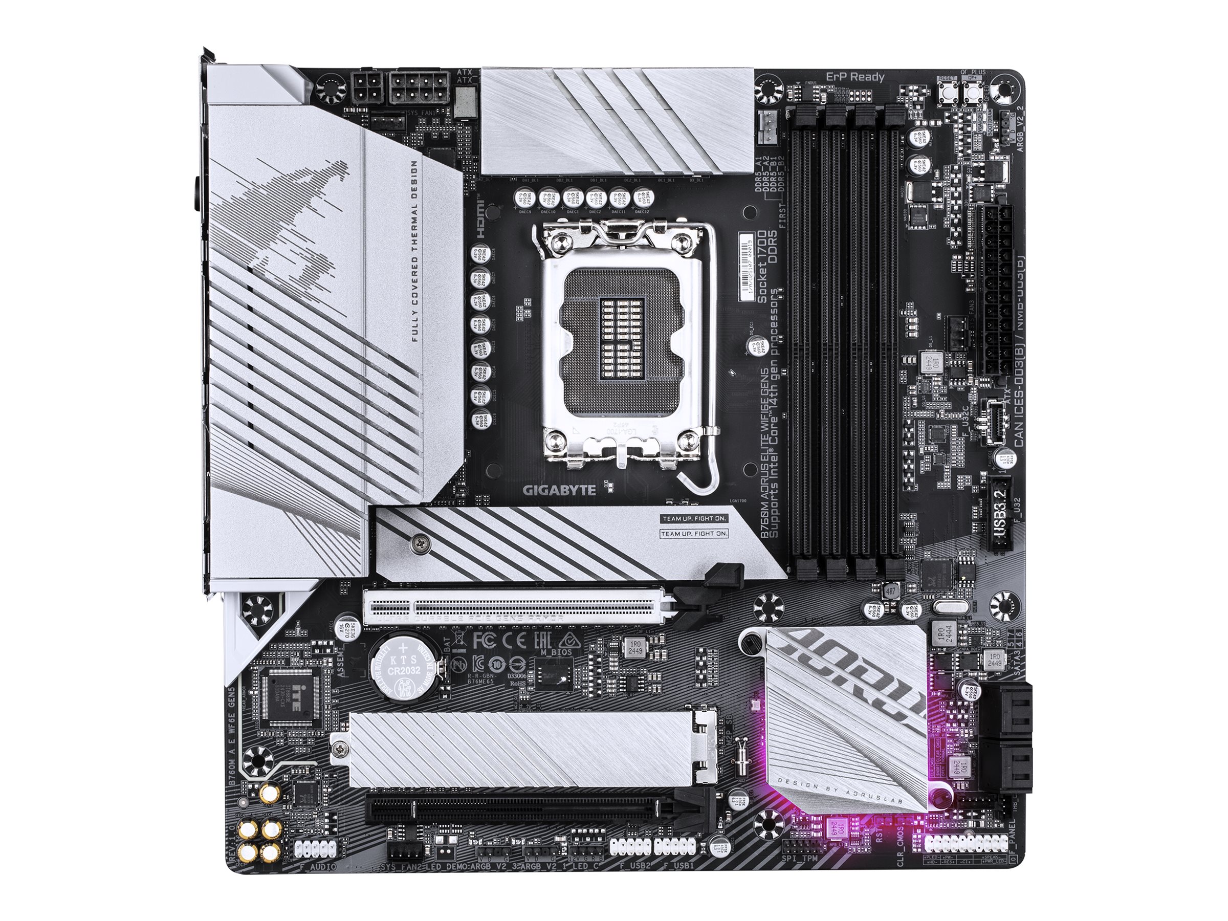 GIGABYTE AORUS B760M ELITE WIFI6E GEN5 Bundkort - Intel B760 - Intel LGA1700 socket - DDR5 RAM - Micro-ATX