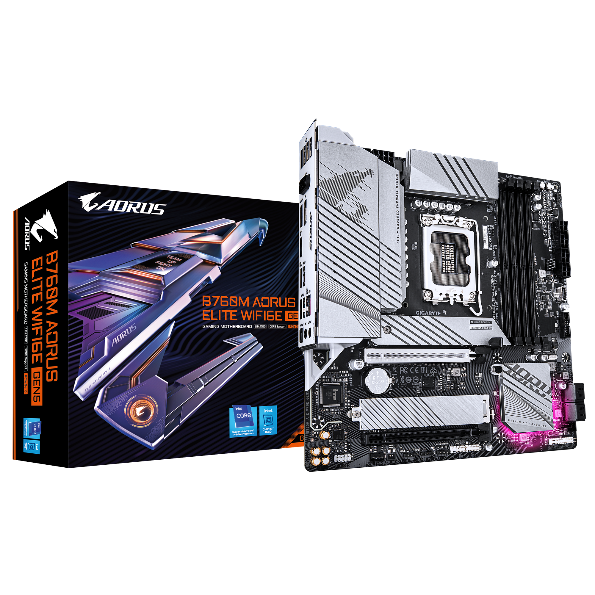 AORUS B760M ELITE WIFI6E GEN5 Micro ATX LGA1700 sokkel Intel B760 Express billede