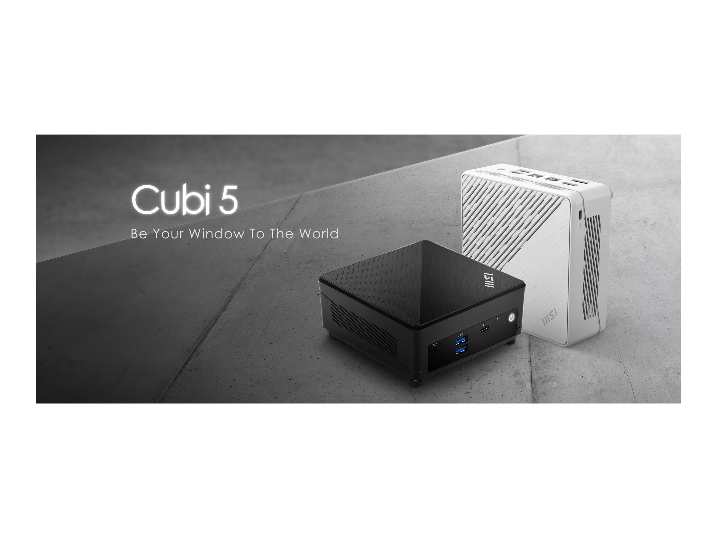 MSI Cubi 5 12M 004EU - Mini PC Core i3 1215U / op til 4.4 GHz - RAM 8 GB - SSD 256 GB - NVMe - UHD Graphics - Gigabit Ethernet, IEEE 802.11ax (Wi-Fi 6E), Bluetooth 5.3, 2.5 Gigabit Ethernet - Win 11 Pro - skærm: ingen - sort