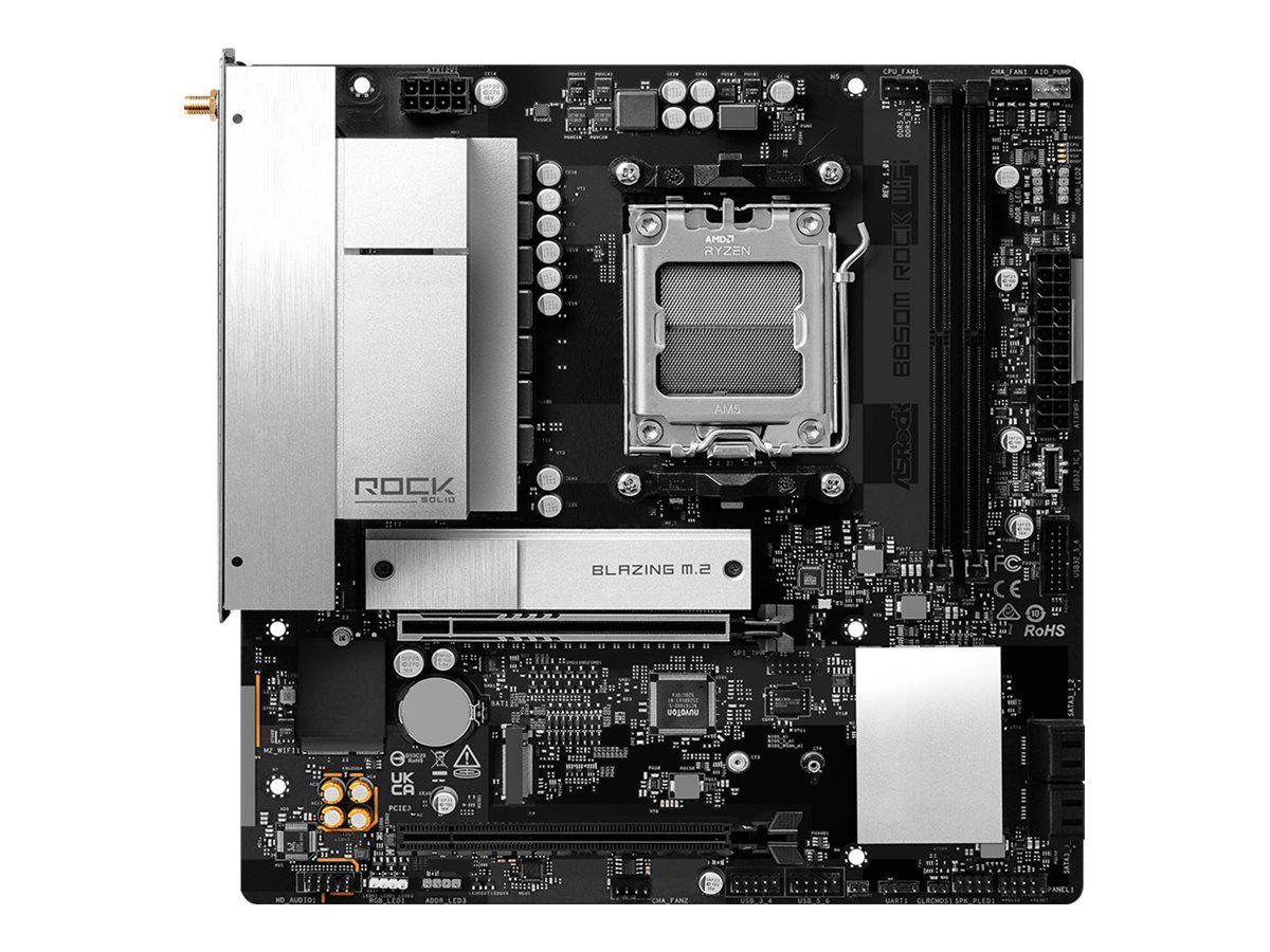 ASRock B850M Rock WiFi - motherboard - micro ATX - Socket AM5 - AMD B850 Bundkort - AMD B850 - AMD AM5 socket - DDR5 RAM - Micro-ATX