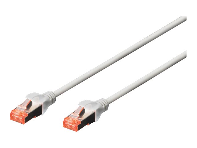 DIGITUS CAT 6 Kabel med afskærmning med folie og kobberfletning (SFTP 25cm Patchkabel Grey