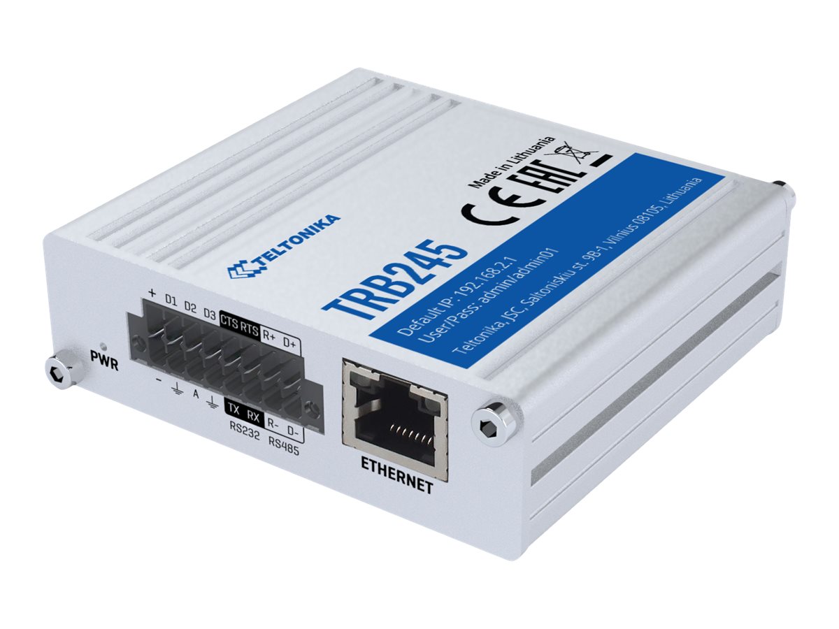 Teltonika TRB245 - Gateway - 100Mb LAN, RS-232, RS-485 - LTE - 3G, 4G - DC strøm