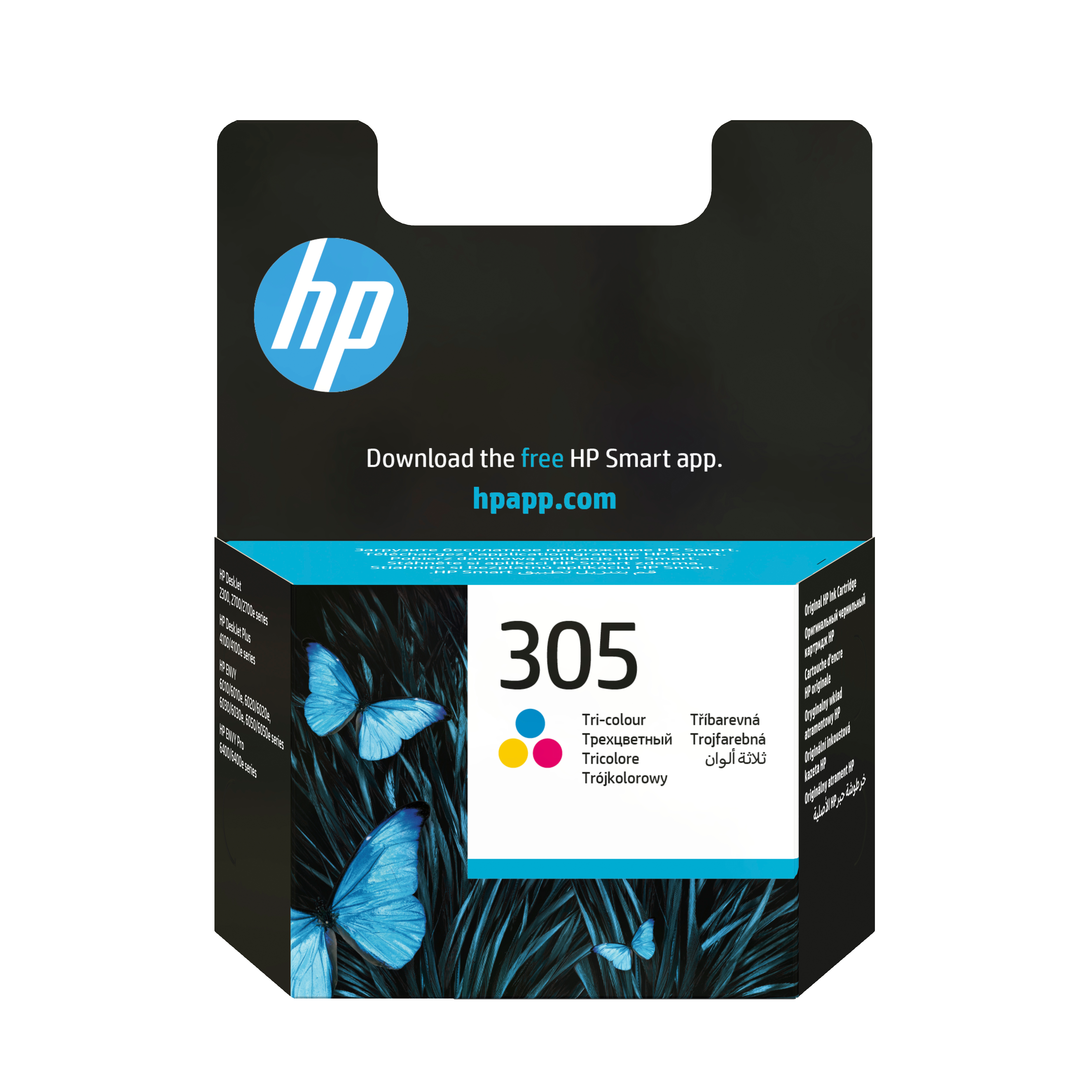 HP 305 Tri-color Original Cyan, Magenta, Gul billede