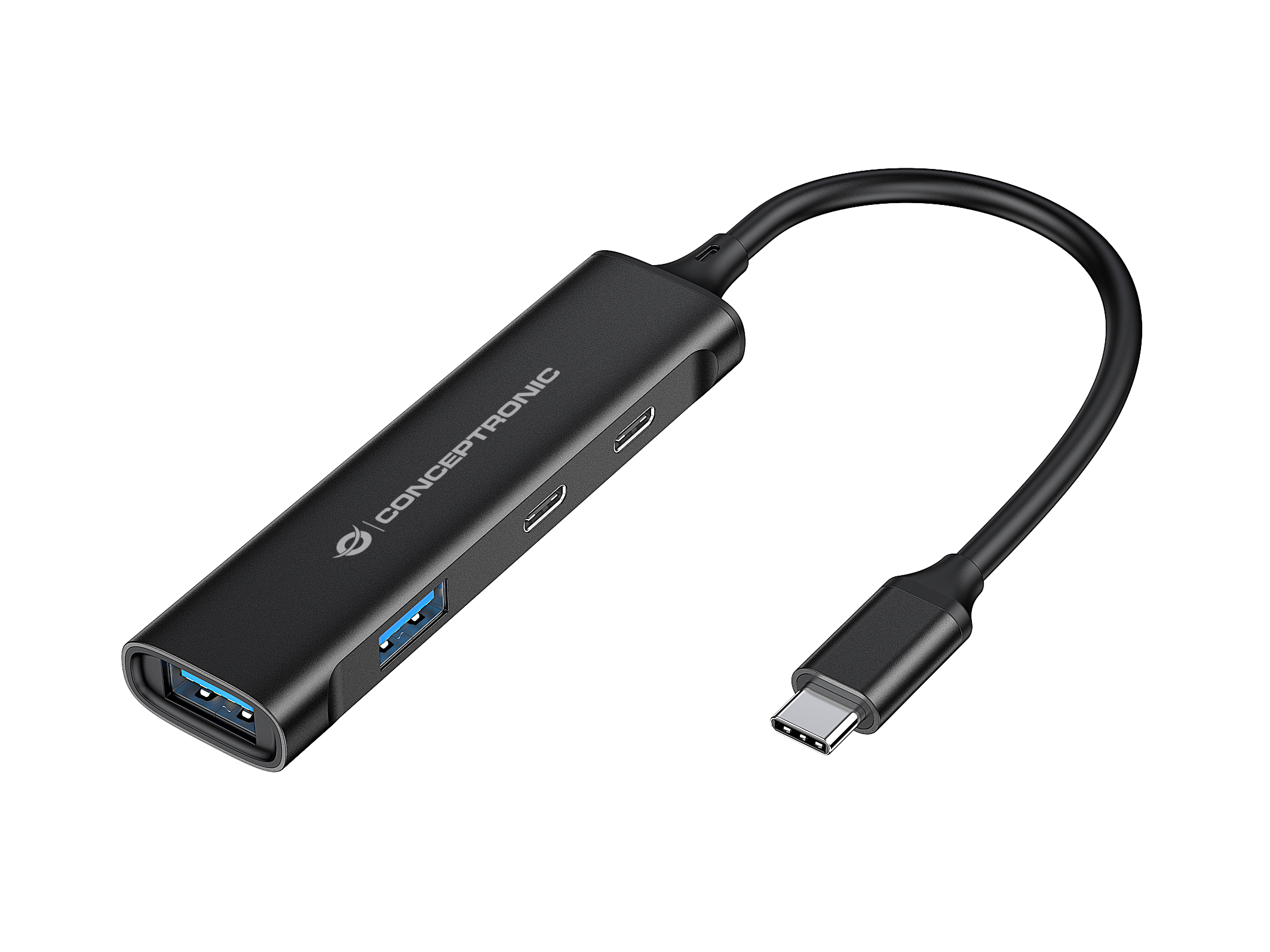 Conceptronic HUBBIES12B interface hub USB 3.2 Gen 1 (3.1 Gen 1) Type-C 5000 Mbit/s Sort