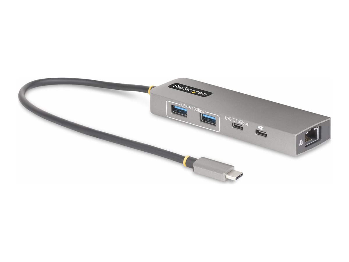 StarTech.com 3-Port USB-C Hub with 2.5 Gigabit Ethernet and 100W Power Delivery Passthrough Laptop Charging, USB-C to 2x USB-A/1x USB-C, USB 3.2