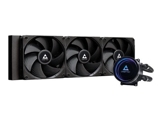 Chieftec Iceberg 360 DARK - Processors flydende kølesystem - Radiatorstørrelse: 360 mm - (for: LGA1150, LGA1151, LGA1155, LGA1156, LGA1200, LGA1700, LGA1851, AM2, AM2+, AM3+, AM4, AM5, FM1, FM2, FM2+) - kobber - 120 mm