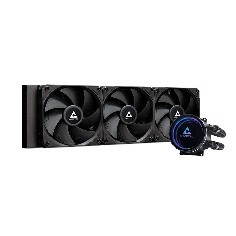 Chieftec Iceberg 360 DARK - Processors flydende kølesystem - Radiatorstørrelse: 360 mm - (for: LGA1150, LGA1151, LGA1155, LGA1156, LGA1200, LGA1700, LGA1851, AM2, AM2+, AM3+, AM4, AM5, FM1, FM2, FM2+) - kobber - 120 mm