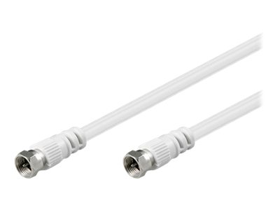 Mercodan Antennekabel Dobbelt afskærmet koaksial 2.5m Hvid Hvid