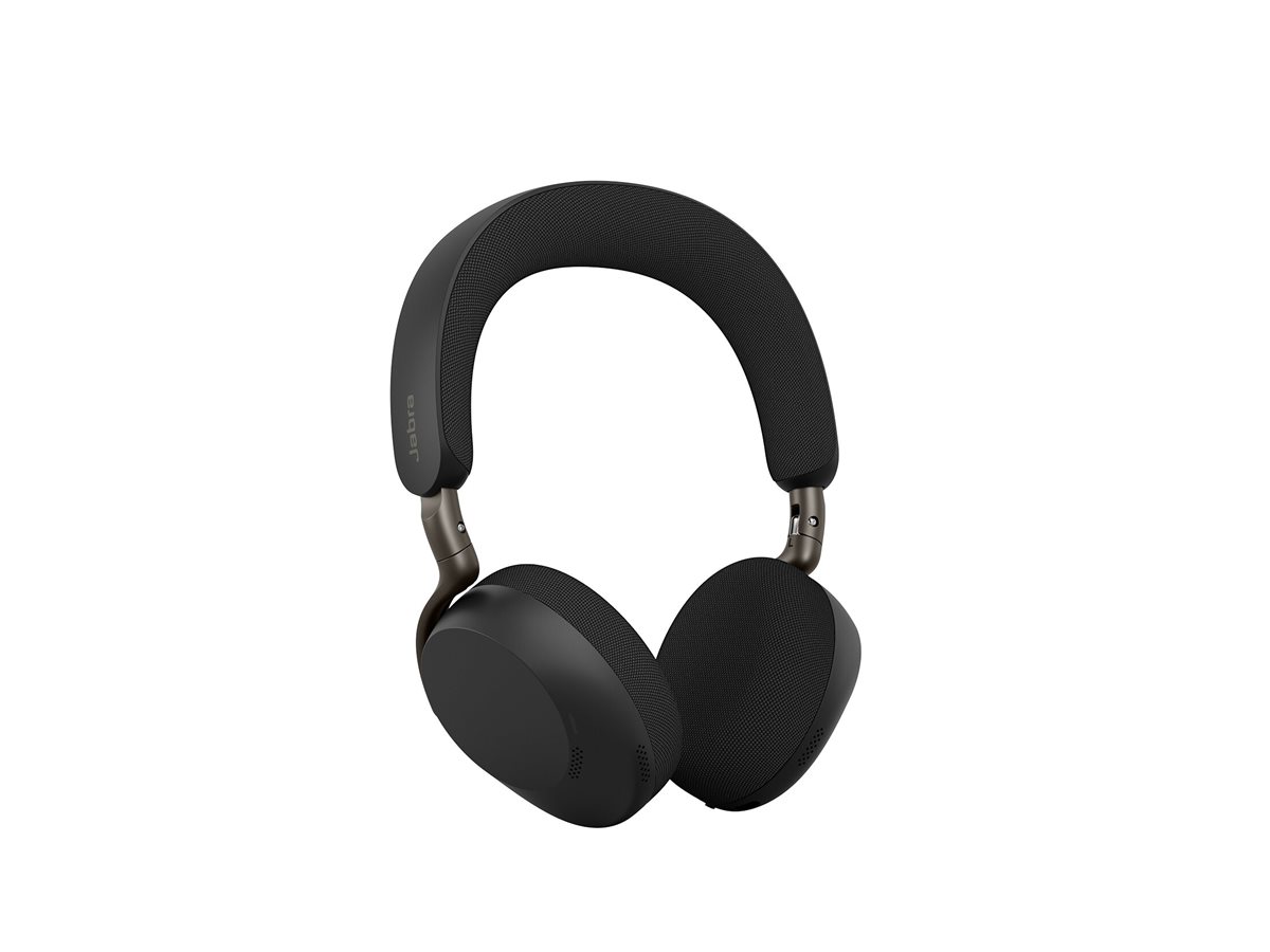 Jabra Evolve3 75 UC - Headset - på øret - Bluetooth - trådløs - aktiv støjfjerning - USB-C via Bluetooth adapter - sort - med trådløs opladningsblok - UC-certificeret, Zoom Certified, Google Meet Certified
