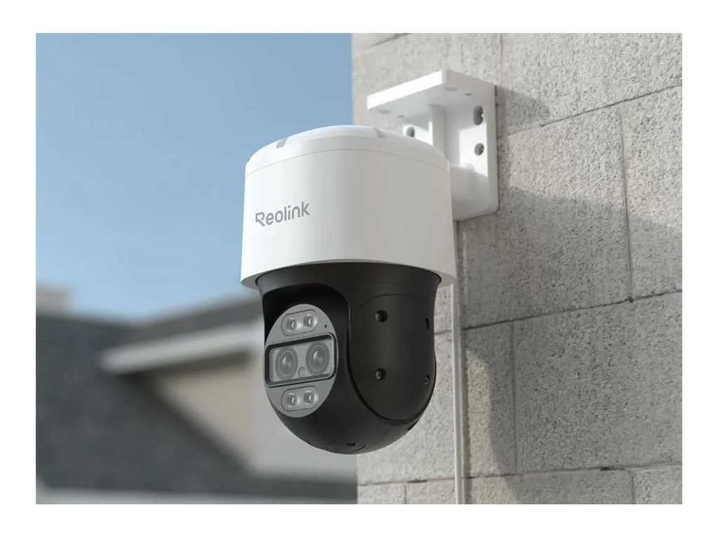 Reolink Trackmix Series - Netværksovervågningskamera - PTZ - kanontårn - udendørs - vandtæt - farve (Dag/nat) - 2 x 8 MP - 3840 x 2160 - 4K - audio - WiFi - LAN 10/100 - H.264, H.265 - DC 12 - 48 V / PoE