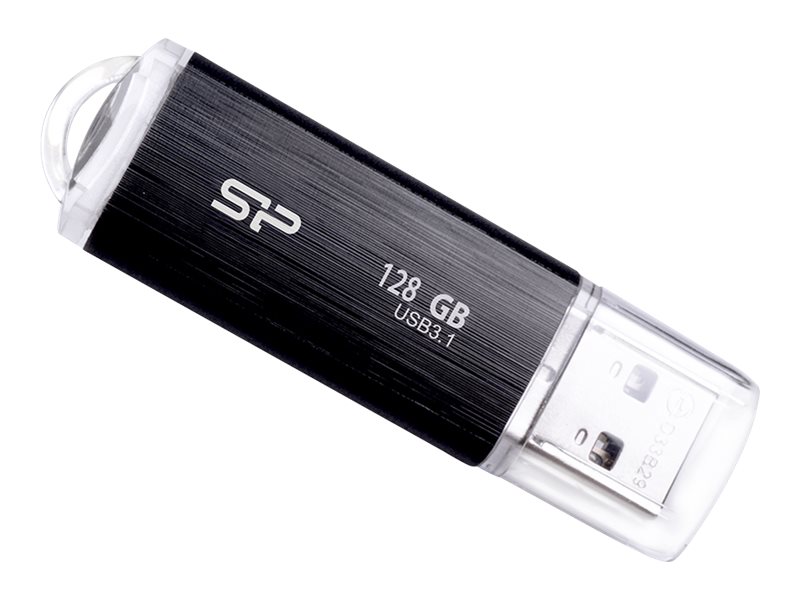 SILICON POWER Blaze B02 128GB USB 3.0 / USB-C USB stick Sort Transparent