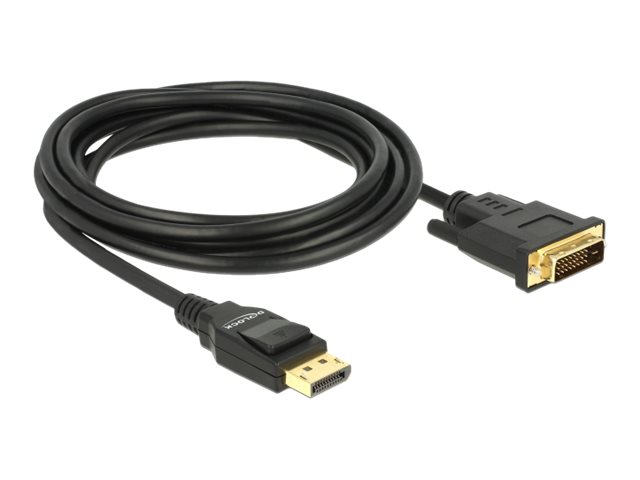 Delock - Adapterkabel - enkeltlink - DisplayPort (han) til DVI-D (han) - DisplayPort 1.2a - 3 m - passivt - sort