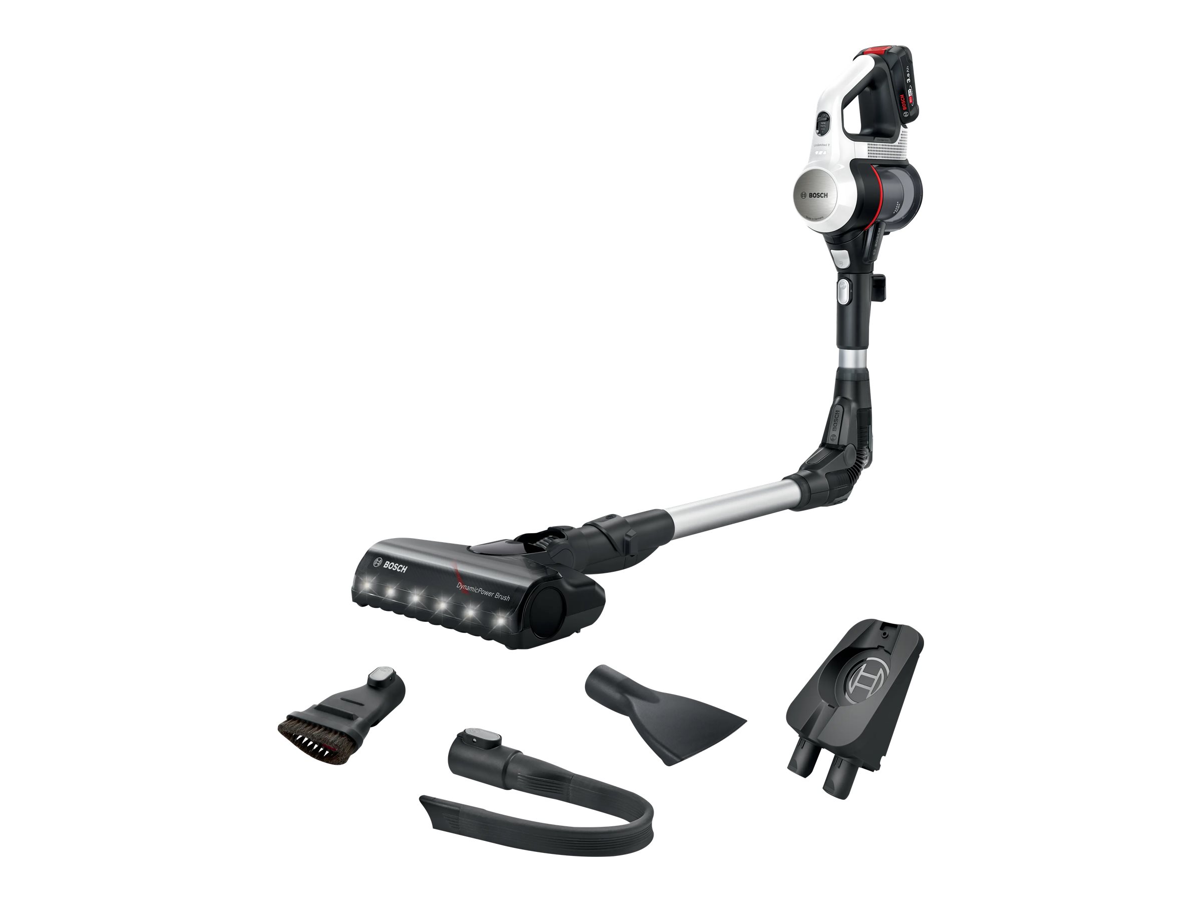 Bosch Unlimited 7 BBS711W - Støvsuger - pind/håndholdt (2-i-1) - uden pose - ledningsfri - hvid inkluderet oplader