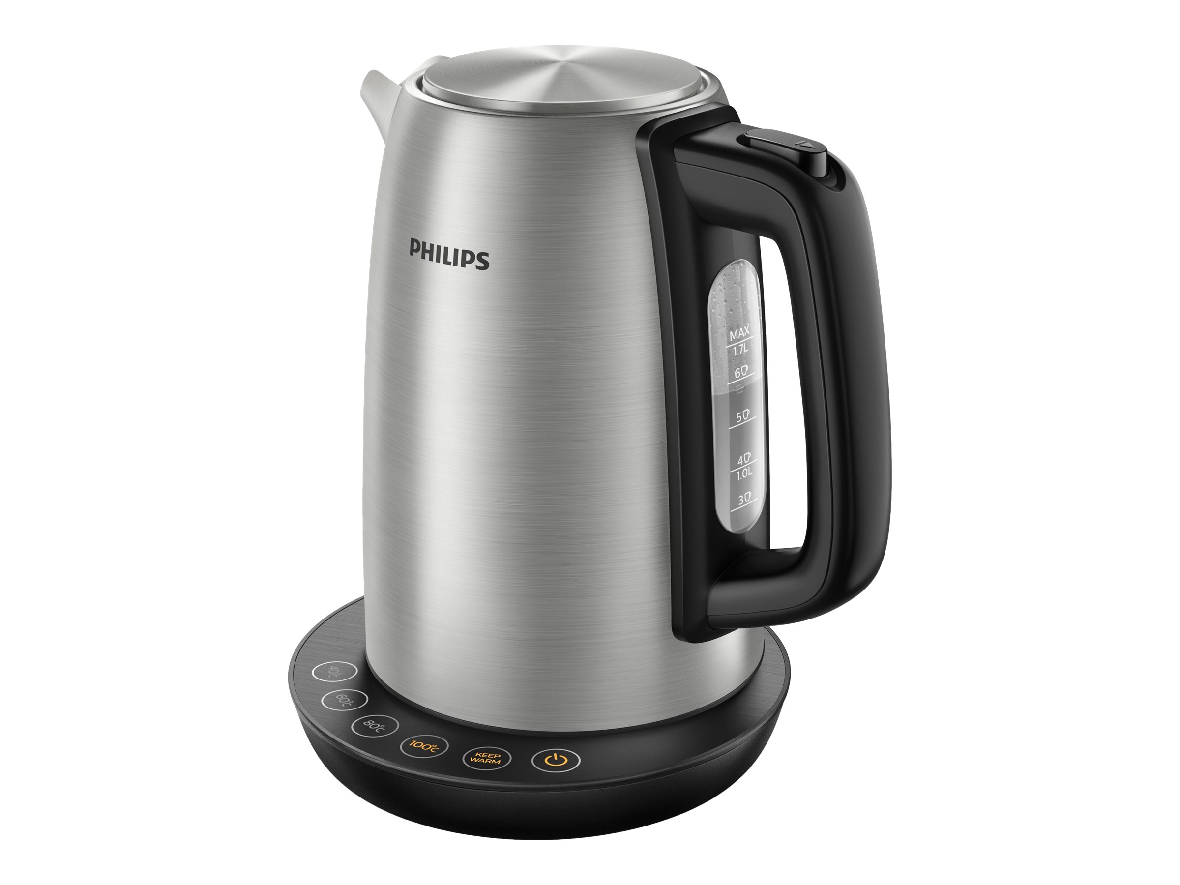 Philips Avance Collection HD9359 - Kedel - 1.7 liter - 2.2 kW - metal/sort børstet metal
