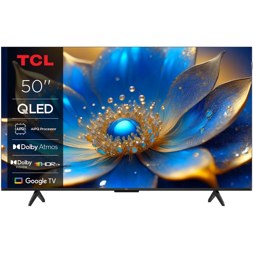 TCL 50P79K - 50 Diagonal klasse (49.5 til at se) - P79K Series LED-bagbelyst LCD TV - QLED - Smart TV - Google TV - 4K UHD (2160p) 3840 x 2160 - HDR - Quantum Dot - børstet metal