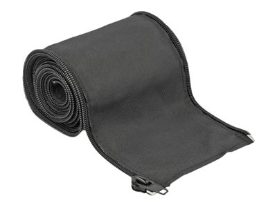 Delock Woven Sleeve with zip fasterner heat-resistant 2m Sort