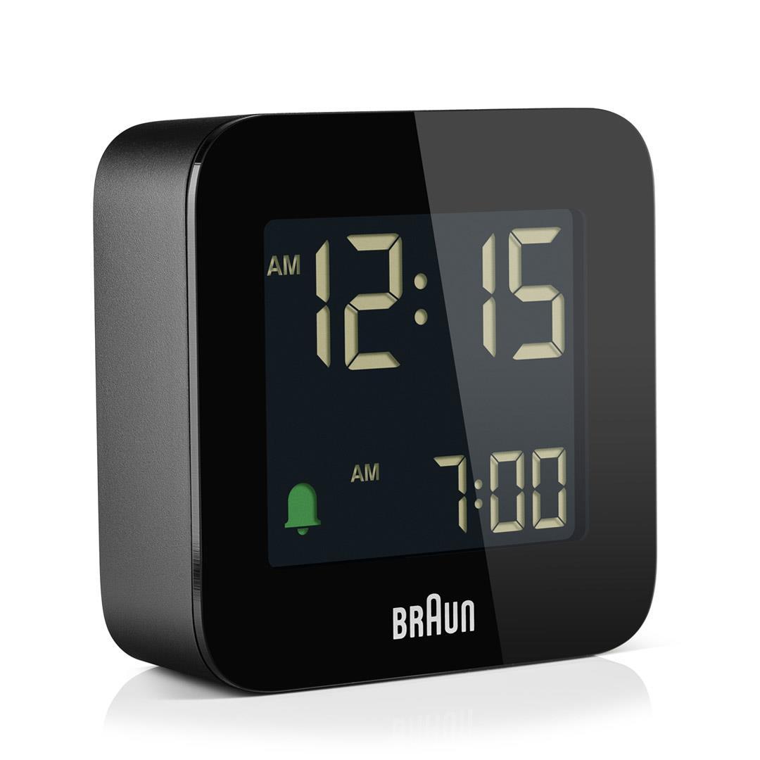 Braun BC08, Digital alarmur, Firkant, Sort, 12/24h, LCD, Batteri