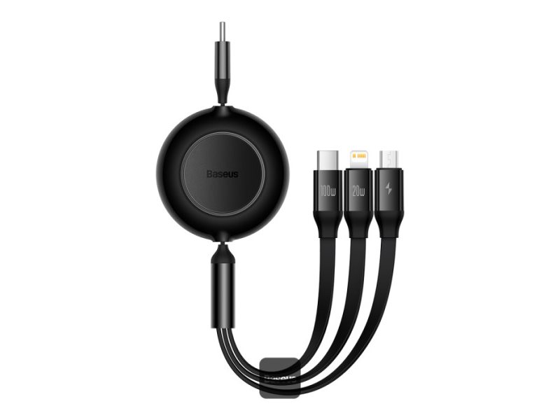 Baseus Bright Mirror 4 USB-C 3-in-1 cable for micro USB / USB-C / Lightning 100W / 3.5A 1.1m (Black)