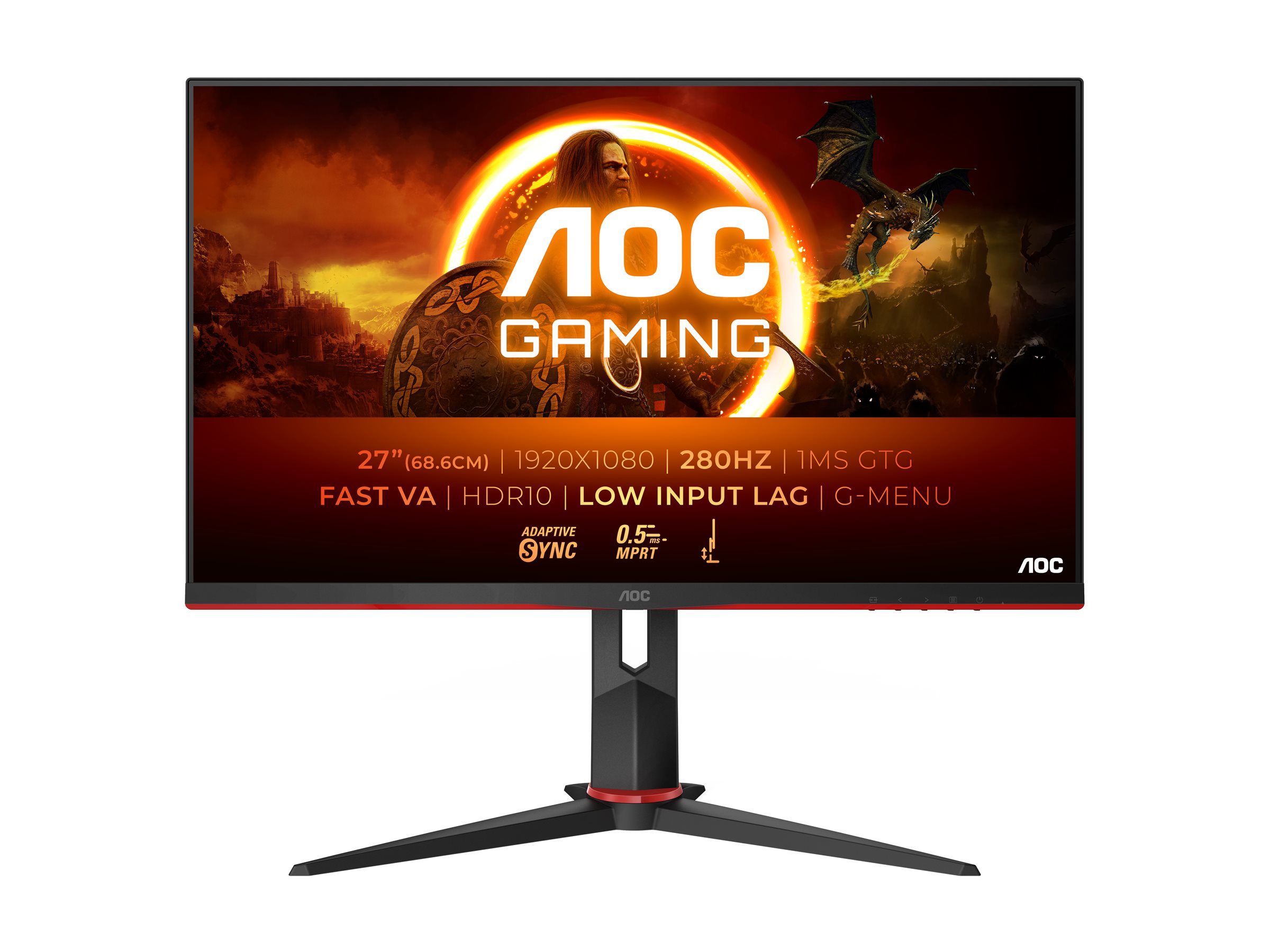 AOC Gaming 27G2ZN3/BK 27 1920 x 1080 (Full HD) HDMI DisplayPort 280Hz Pivot Skærm