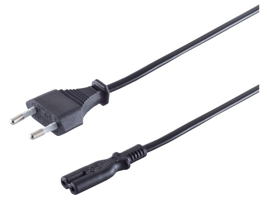 S-Impuls Strømkabel Euro (CEE 7/16) til IEC C7 - Sort 1.5m