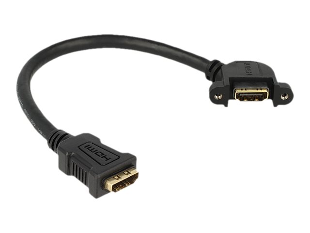 Delock Panel-mount HDMI-kabel 25cm Sort