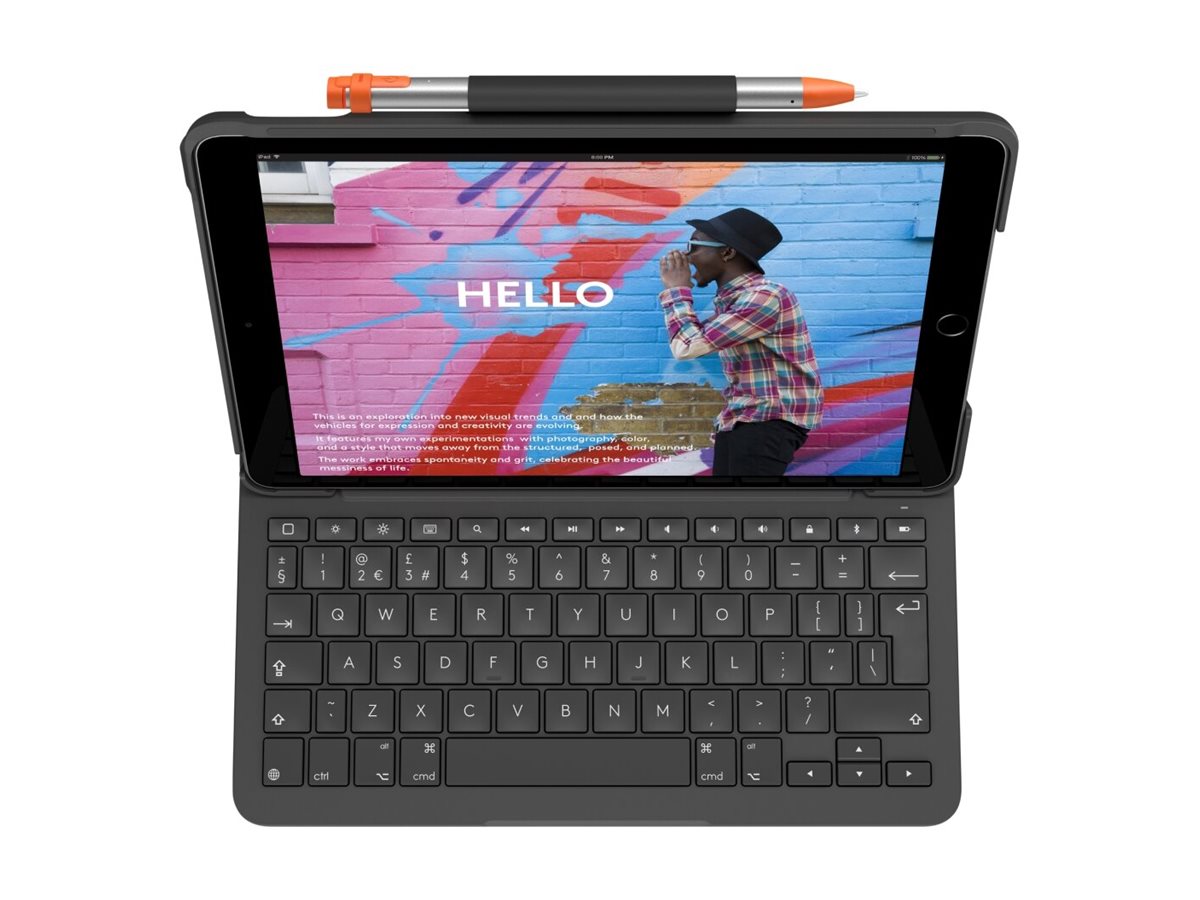 Logitech Slim Folio Tastatur og folio-kasse Saks Trådløs Tysk