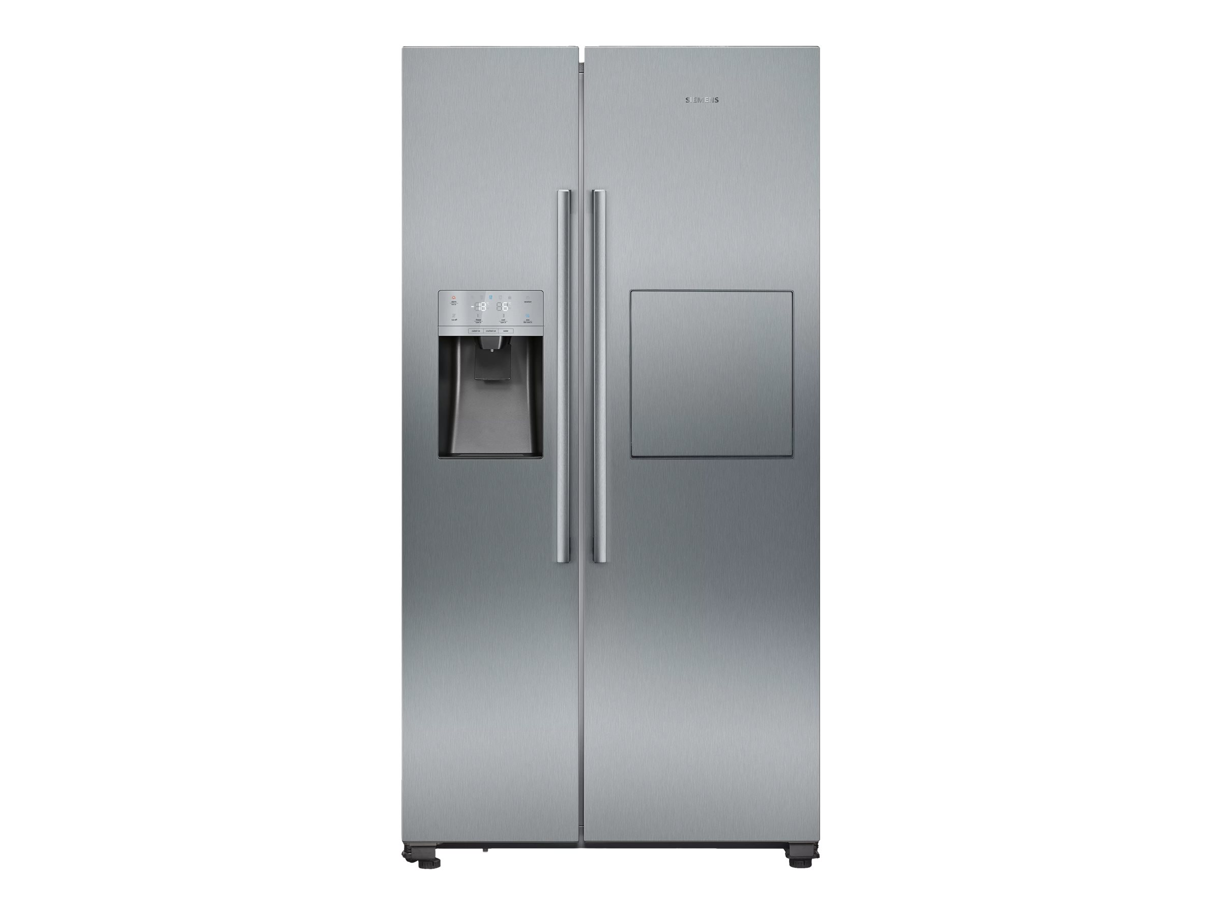 Siemens iQ500 KA93GAIEP - Køleskab/fryser - side ved side med vanddispenser, isdispenser - bredde: 90.8 cm - dybde: 76.2 cm - højde: 178.7 cm - 560 liter - Klasse E - rustfrit stål