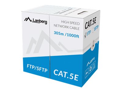 Lanberg CAT 5e Foldet uskærmet snoet par (F/UTP) 305m Bulkkabel Grå RAL 7035