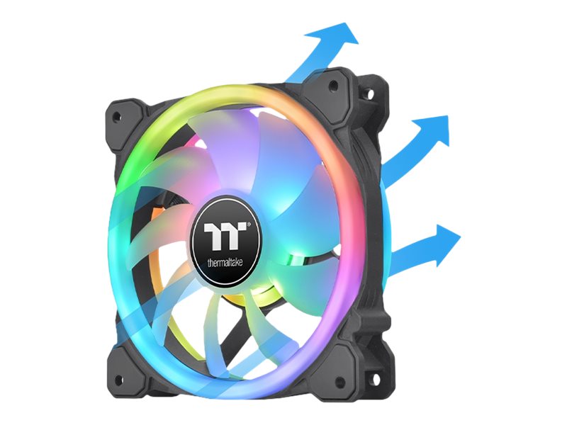 Thermaltake SWAFAN 12 RGB Fan 3-pack Sort Sølv Hvid 120 mm
