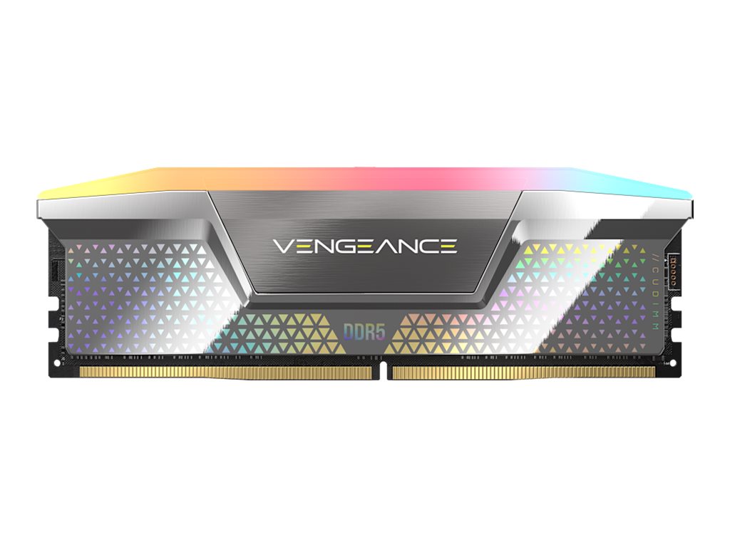 Corsair Vengeance RGB DDR5-8000 - 48GB - CUDIMM for Intel - CL38 - Dual Channel (2 pcs) - Intel XMP - Sølv med RGB