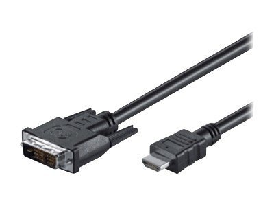 DVI/HDMI kabel - DVI-D(18+1) han > HDMI han, Sort (5m)