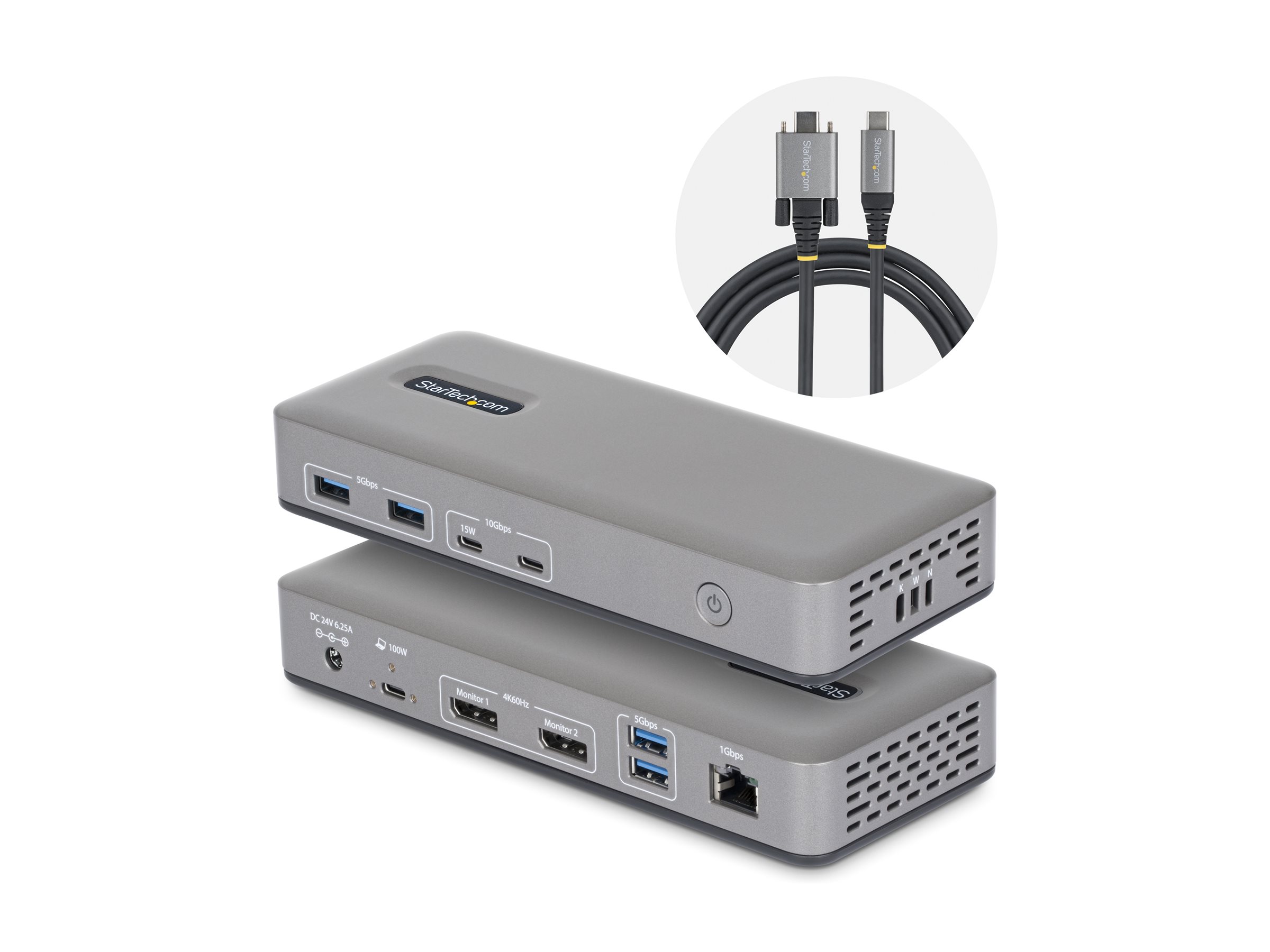StarTech.com - docking station - USB-C 3.2 Gen 2 - 2 x DP - 1GbE