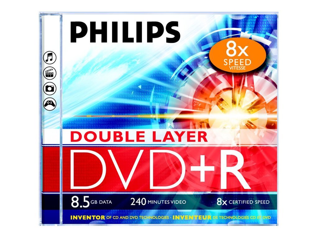 Philips DR8S8J05C - 5 x DVD+R DL - 8,5 GB (240 min.) 8x - cd-box