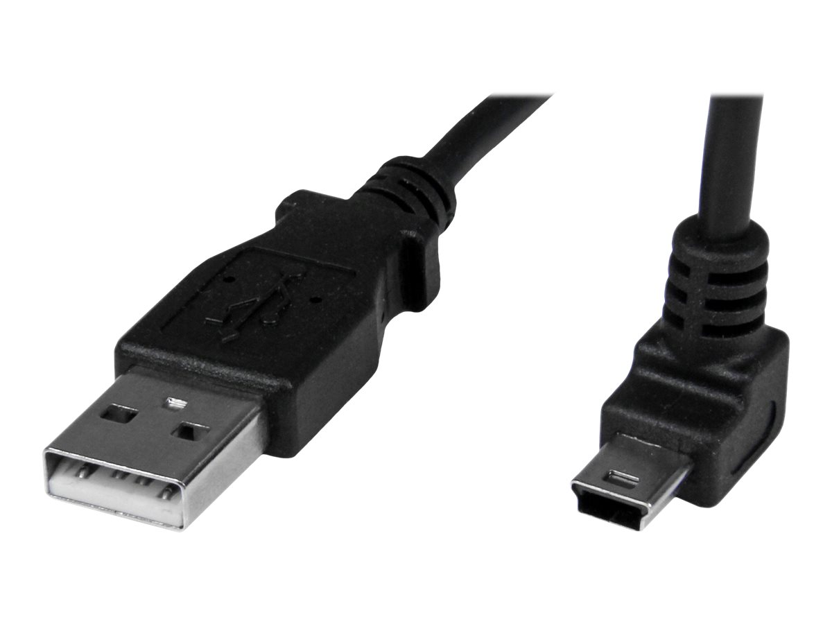StarTech.com 1m Mini USB Cable Cord - A to Up Angle Mini B - Up Angled Mini USB Cable - 1x USB A (M), 1x USB Mini B (M) - Black (USBAMB1MU) USB-kabel