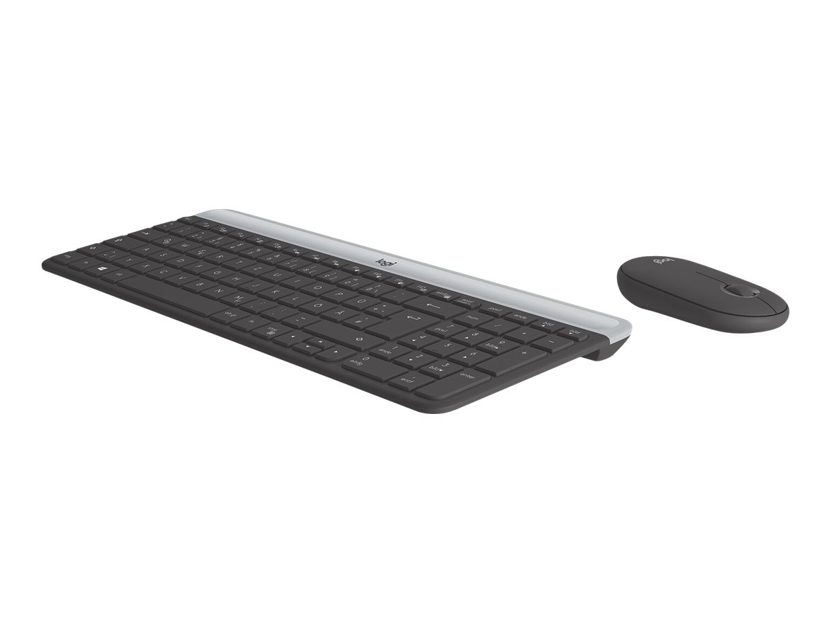 Logitech Slim Wireless Combo MK470 Sæt med mus og tastatur Trådløs Tysk