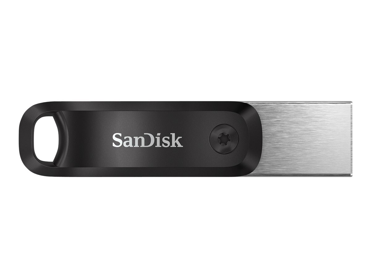 SanDisk iXpand Go 256GB USB 3.0 / Apple Lightning USB stick Sort Sølv