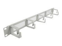 Delock Cable Management Brush Strip with 5 hooks Grå
