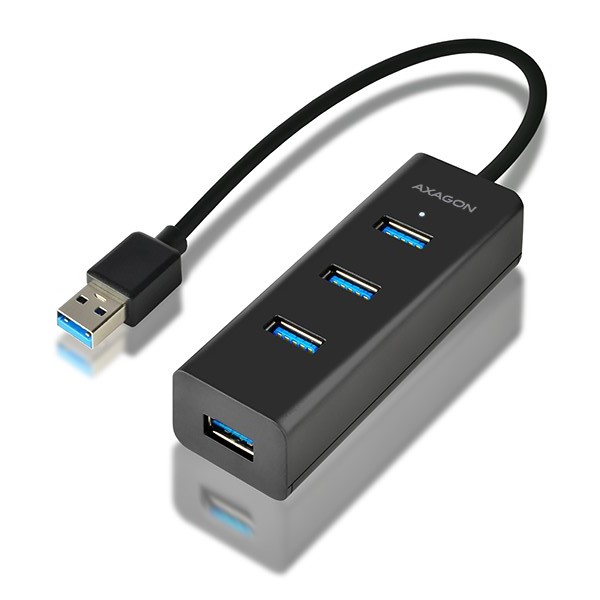 Axagon HUE-S2B, USB 3.2 Gen 1 (3.1 Gen 1) Type-A, USB 3.2 Gen 1 (3.1 Gen 1) Type-A, 5000 Mbit/s, Sort, Plast, 0,3 m