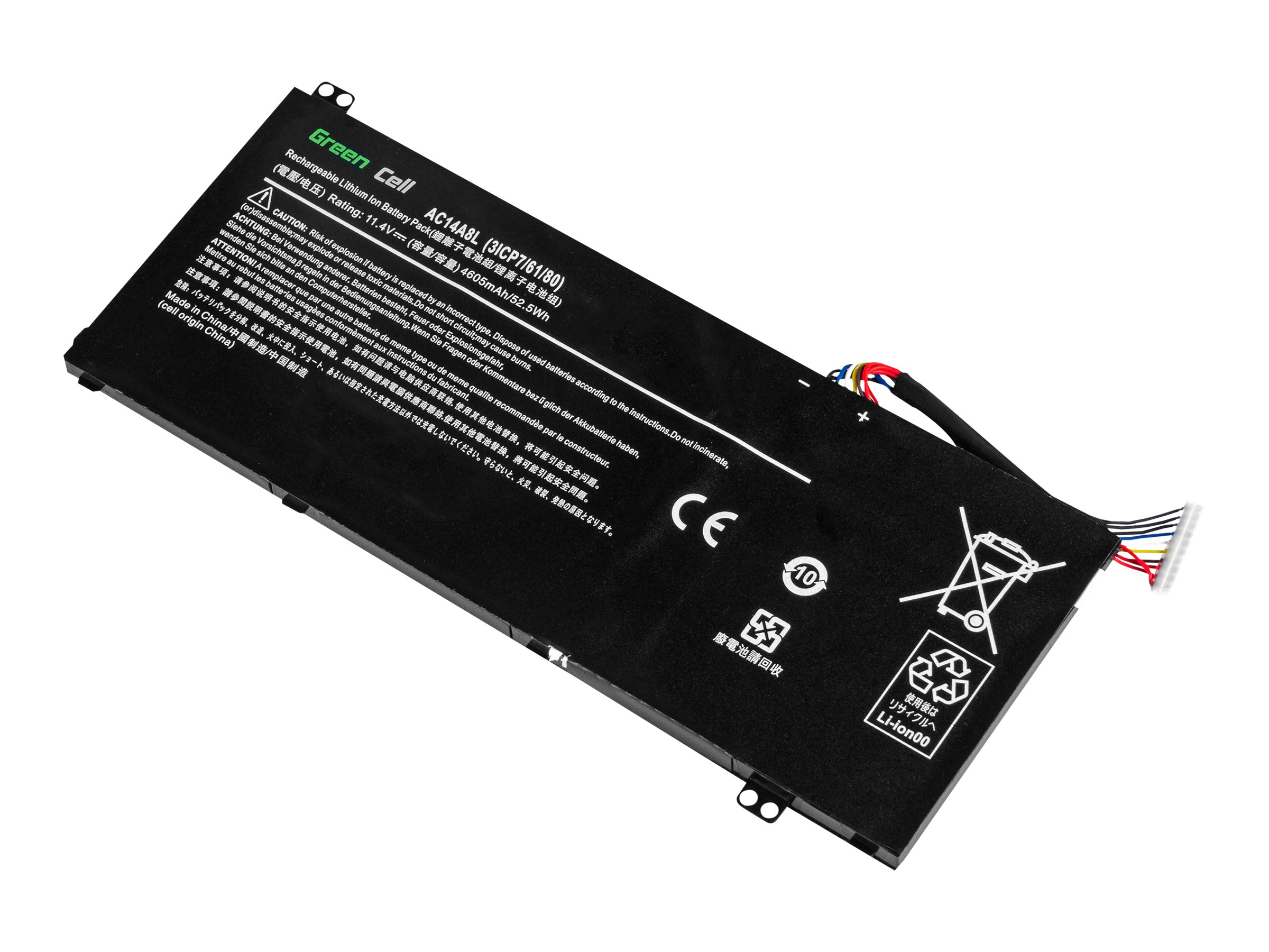 Green Cell Batteri til bærbar computer Litium-polymer 4605mAh