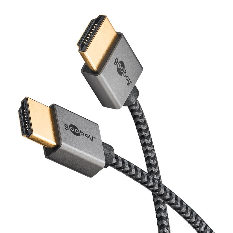 Goobay 75755, 5 m, HDMI Type A (Standard), HDMI Type A (Standard), 3D, 18 Gbit/sek, Grå